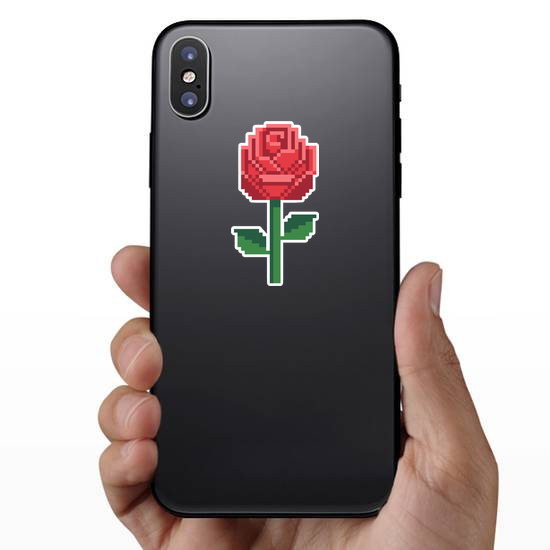 Pixel Art Rose Sticker