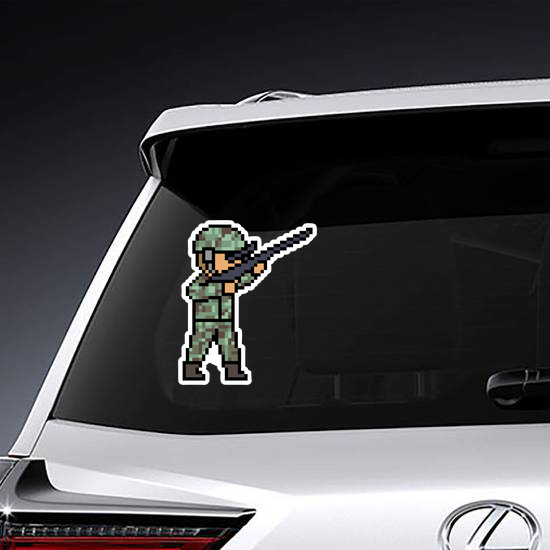 Pixel Art Soldier Sticker