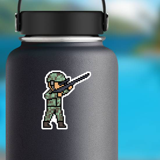 Pixel Art Soldier Sticker