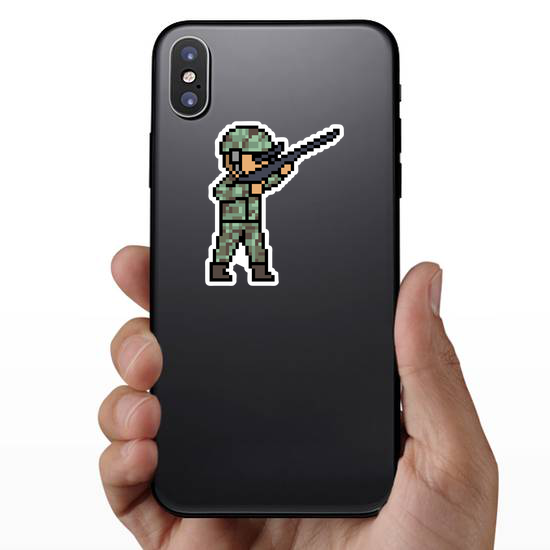 Pixel Art Soldier Sticker