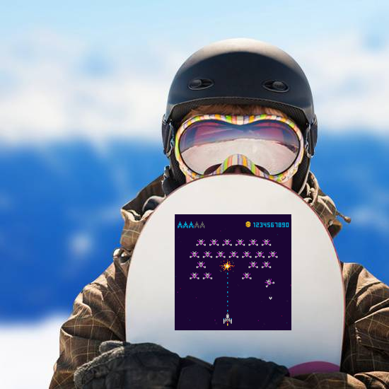 Pixel Art Style UFO Space Arcade Game Sticker