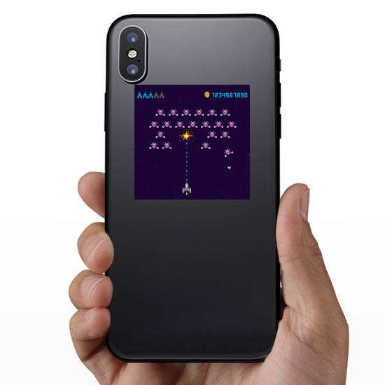Pixel Art Style UFO Space Arcade Game Sticker