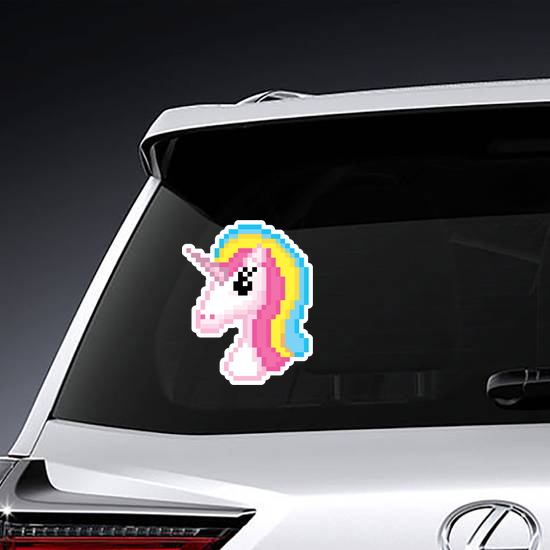 Pixel Art Unicorn Head Sticker