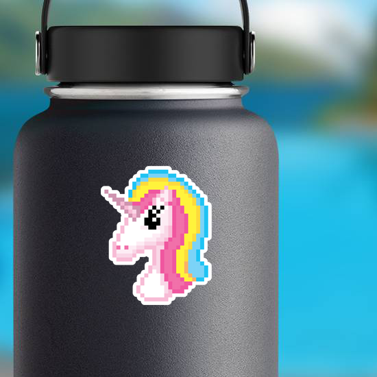 Pixel Art Unicorn Head Sticker