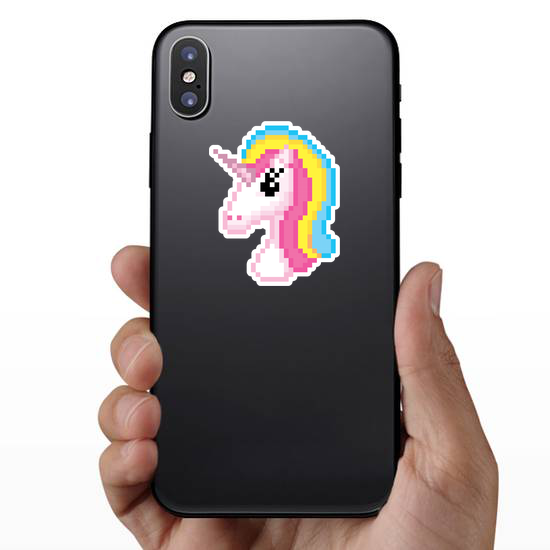 Pixel Art Unicorn Head Sticker