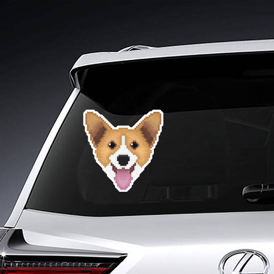 Pixel Art Welsh Corgi Dog Head Sticker