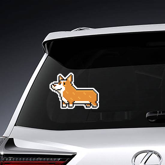 Pixel Art Welsh Corgi Dog Sticker