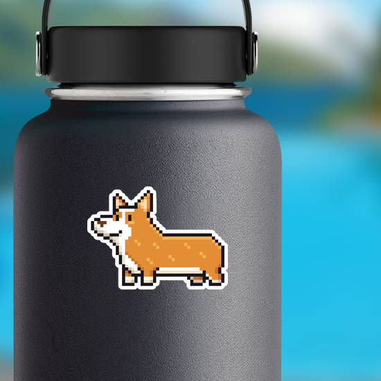 Pixel Art Welsh Corgi Dog Sticker