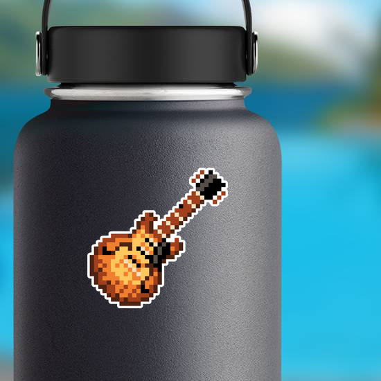 Pixelated Guitar Sticker