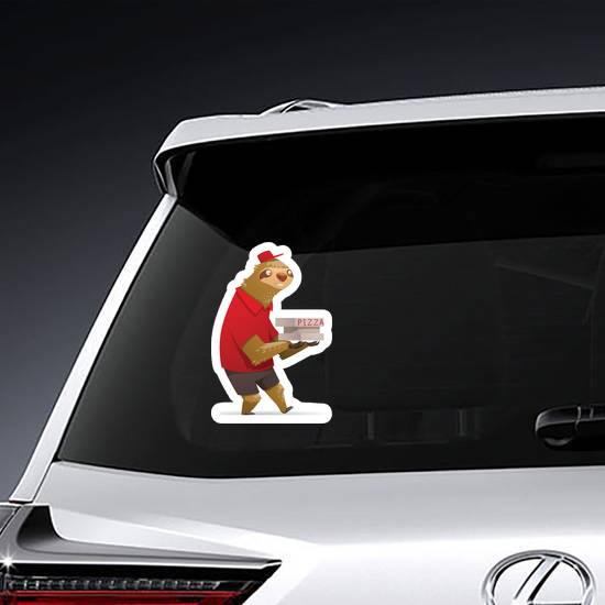 Pizza Delivery Sloth Sticker