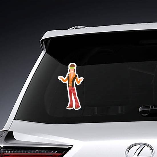 Pointing Hippie Man Sticker