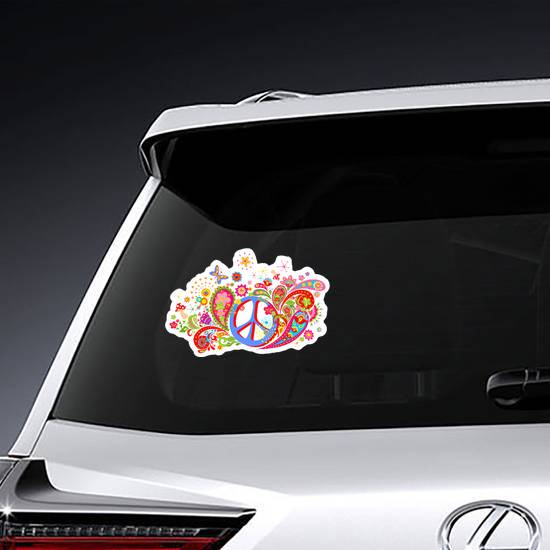 Psychedelic Paisley Hippie Sticker