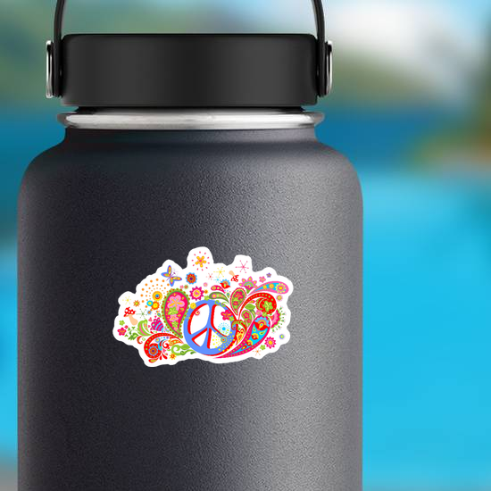 Psychedelic Paisley Hippie Sticker