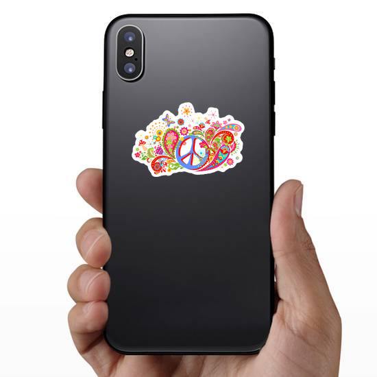 Psychedelic Paisley Hippie Sticker