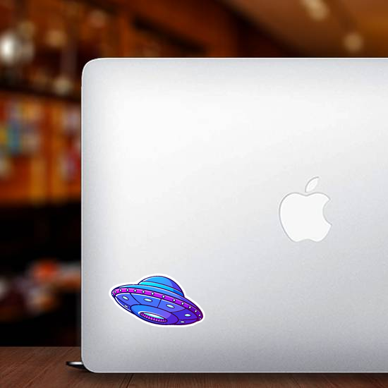 Purple Alien UFO Sticker