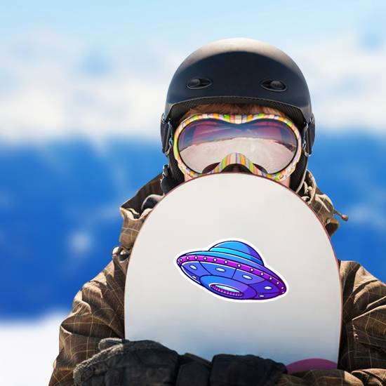 Purple Alien UFO Sticker