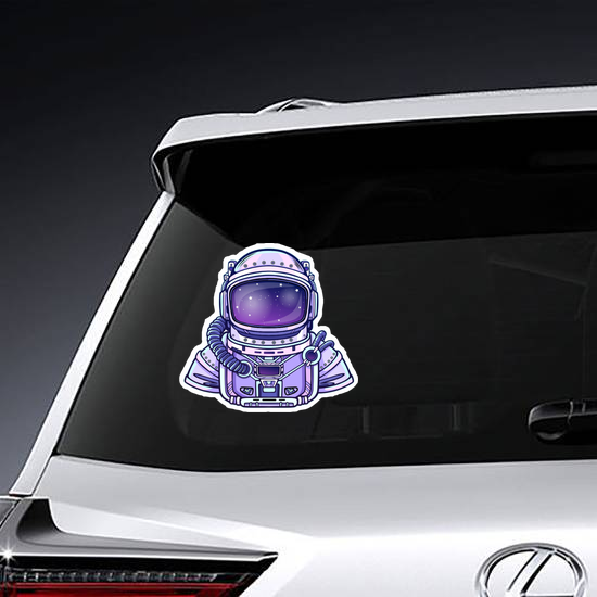 Purple Astronaut In Space Suit Sticker