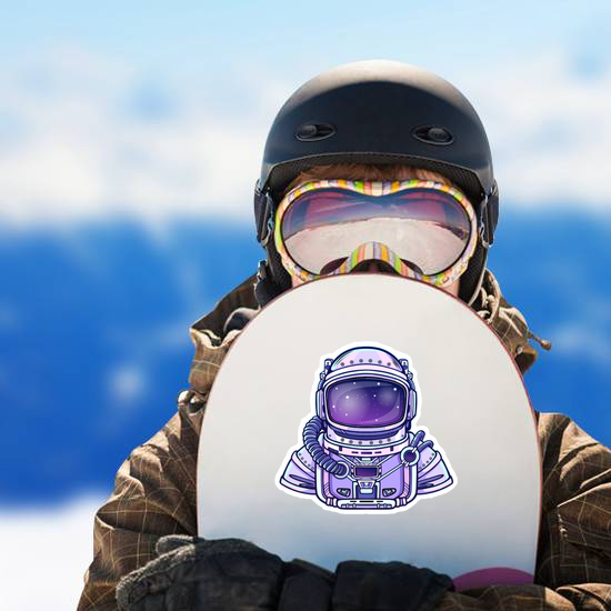 Purple Astronaut In Space Suit Sticker