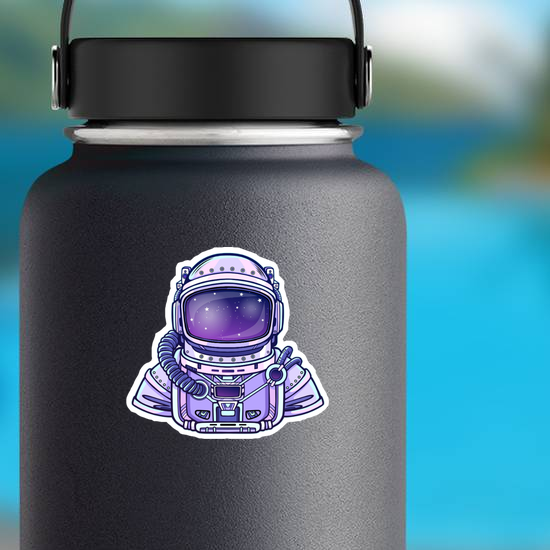Purple Astronaut In Space Suit Sticker