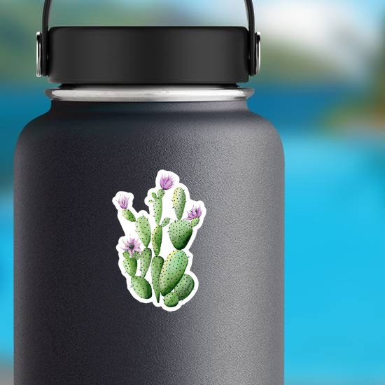 Purple Flowering Cactus Sticker