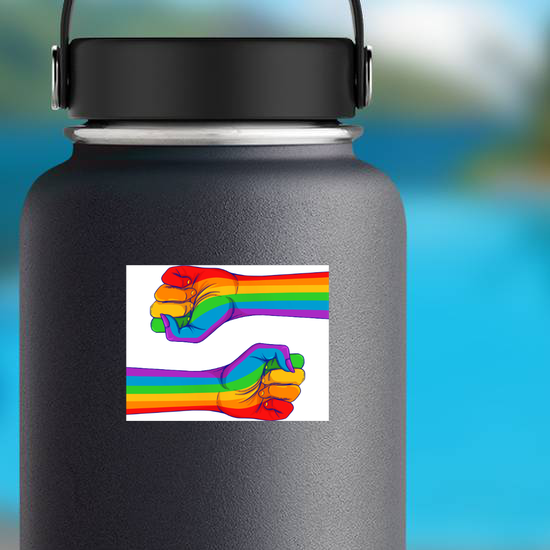 Rainbow Colored Fist Sticker