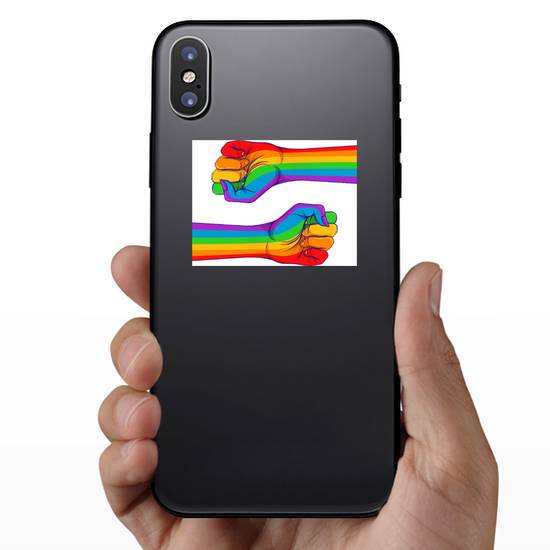 Rainbow Colored Fist Sticker