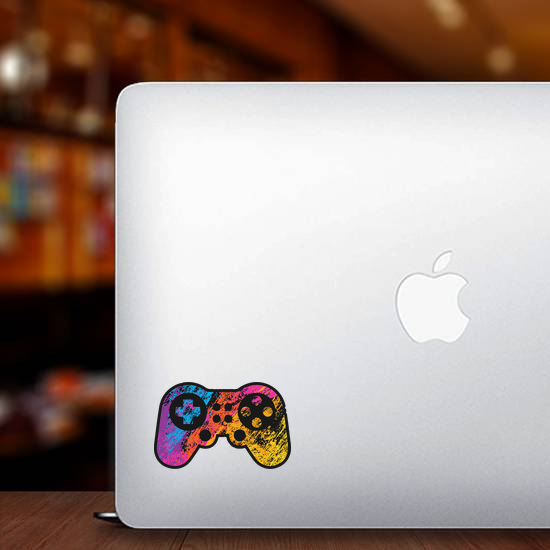 Rainbow Grunge Game Controller Sticker