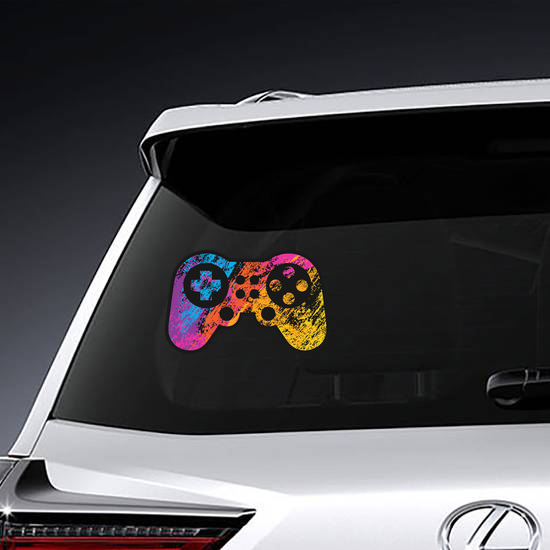 Rainbow Grunge Game Controller Sticker