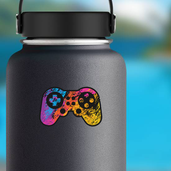 Rainbow Grunge Game Controller Sticker