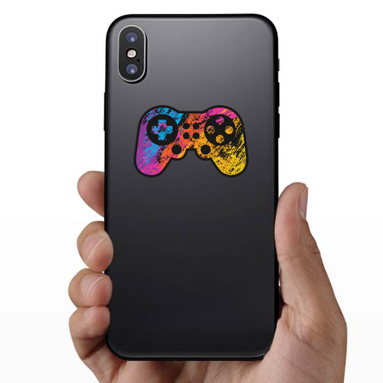 Rainbow Grunge Game Controller Sticker