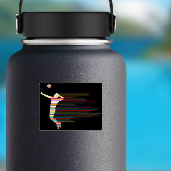 Rainbow Volleyball Player Sticker