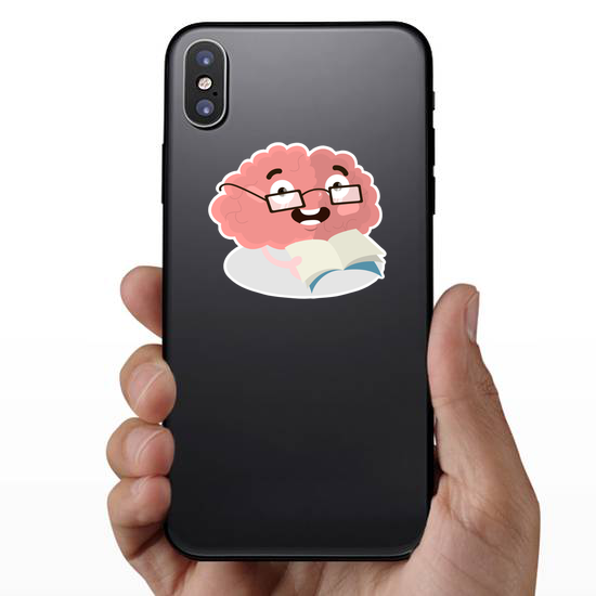 Reading Brain With Glasses Sticker
