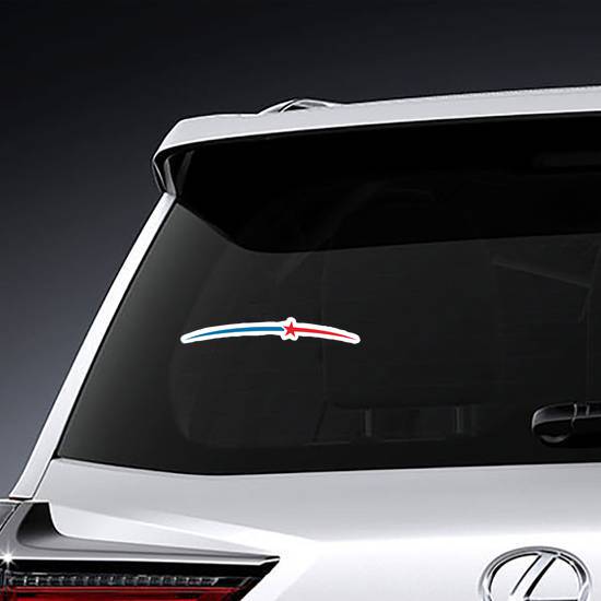 Red and Blue Shooting Star Sticker