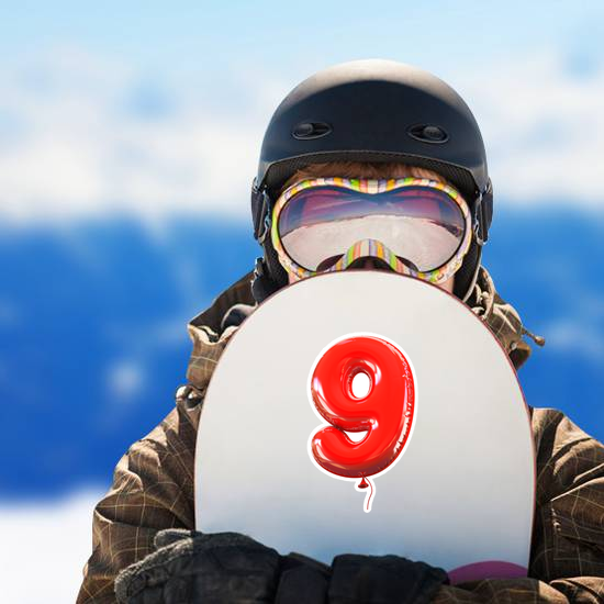 Red Balloon Number Nine Sticker