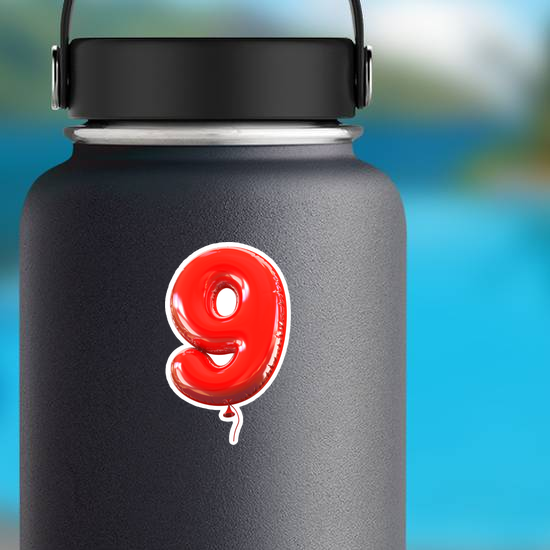 Red Balloon Number Nine Sticker