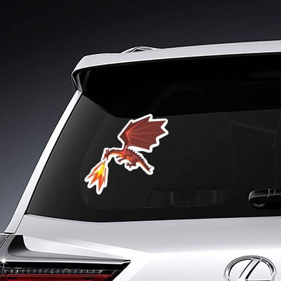 Red Dragon Spitting Fire Sticker