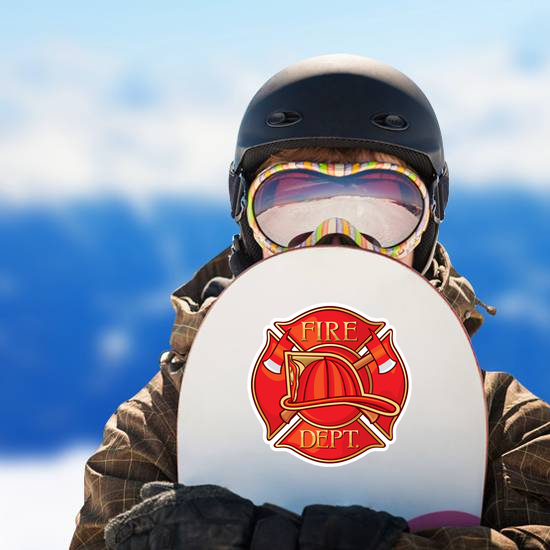 Red Fire Department Maltese Cross Sticker