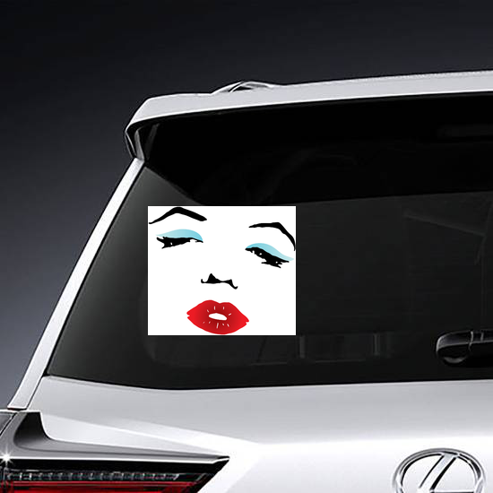 Red Lips And Blue Eyeshadow Sticker