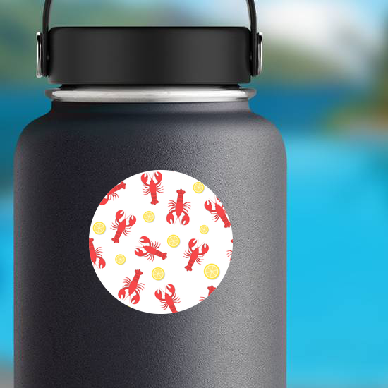 Red Lobster And Lemon Pattern Sticker
