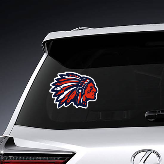 Red White and Blue Chiefs Mascot Sticker