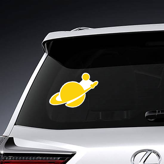 Rocketing Orbiting Planet Silhouette Sticker