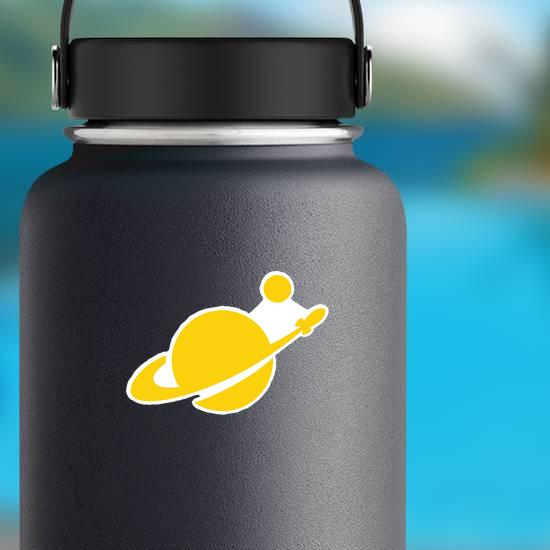 Rocketing Orbiting Planet Silhouette Sticker