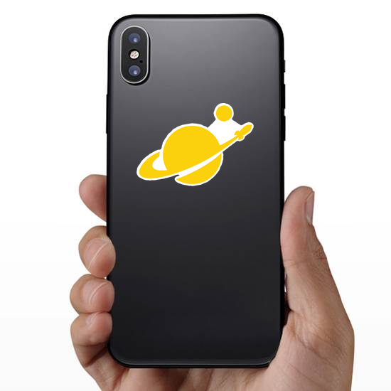 Rocketing Orbiting Planet Silhouette Sticker