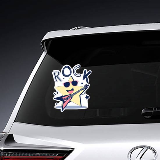 Rocking Illustration Star Sticker