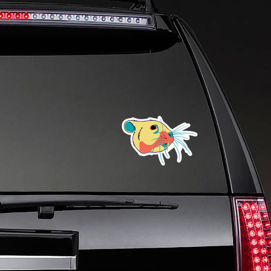 Saber-toothed Hamster Head In Bright Cheerful Colors Sticker