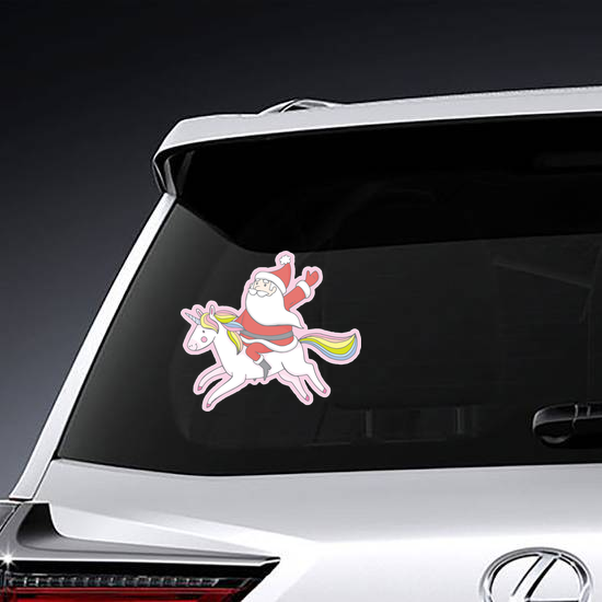 Santa Claus Riding A Unicorn Sticker
