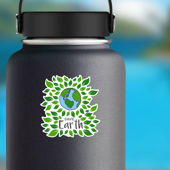 Save Earth With Leaves Sticker