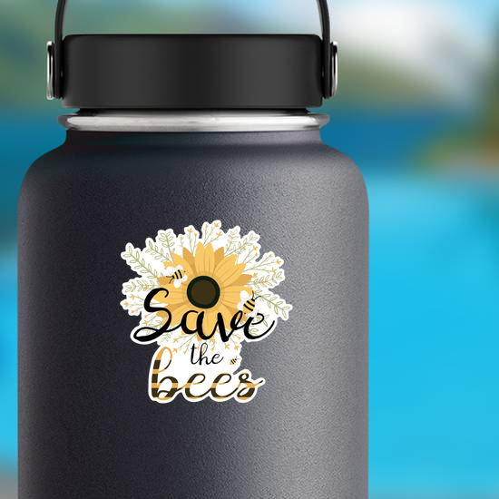 Save The Bees Flower Bouquet Sticker