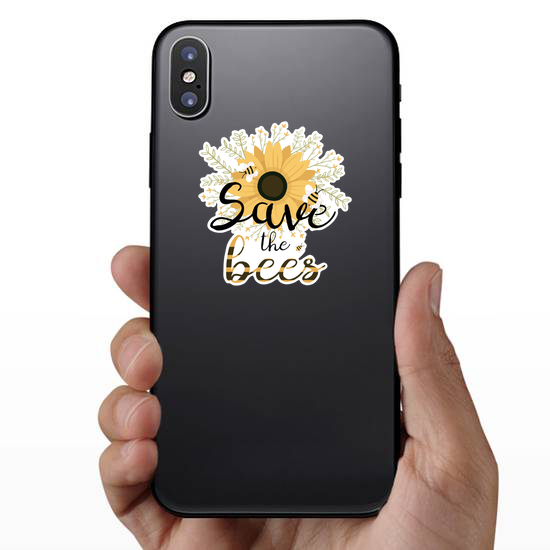 Save The Bees Flower Bouquet Sticker