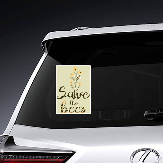 Save The Bees Flower Sticker